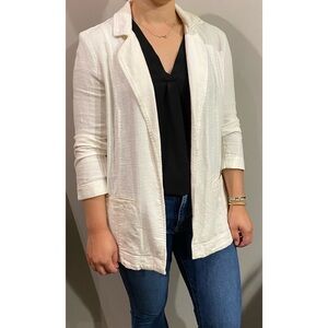 NWT Anthropologie Ivory Linen Split Back Blazer